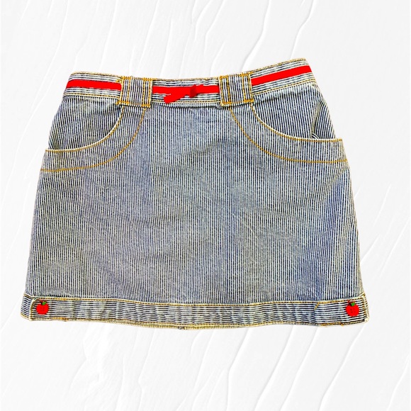 Fashion Summer High Waist 2024 Retro A-Line Mini Skirt Jean Skirt Denim Skirts Short Skirt BLUE